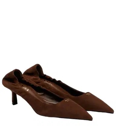 Prada 55 logo suede pumps | Thumbnail 1