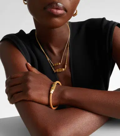 Marie Lichtenberg Lasso 18kt gold and leather bracelet with emeralds | Thumbnail 3