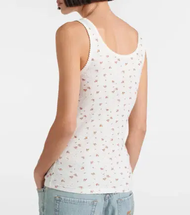 Miu Miu Floral cotton jersey tank top | Thumbnail 5