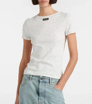 Miu Miu Floral cotton jersey T-shirt | Thumbnail 2