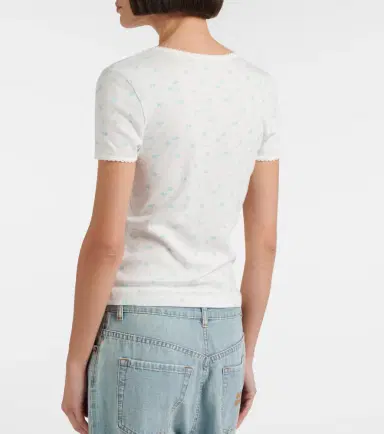 Miu Miu Floral cotton jersey T-shirt | Thumbnail 4