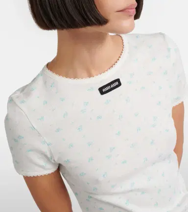 Miu Miu Floral cotton jersey T-shirt | Thumbnail 5