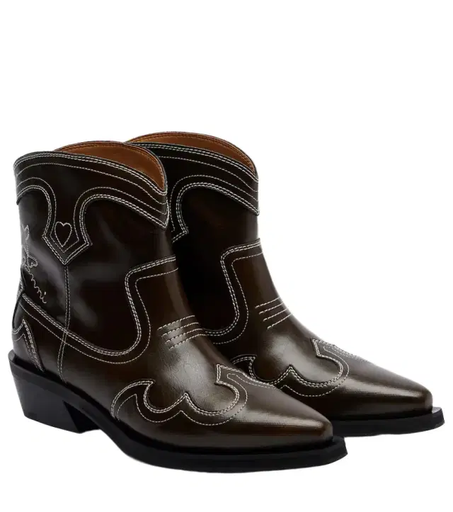 Ganni Embroidered cowboy boots