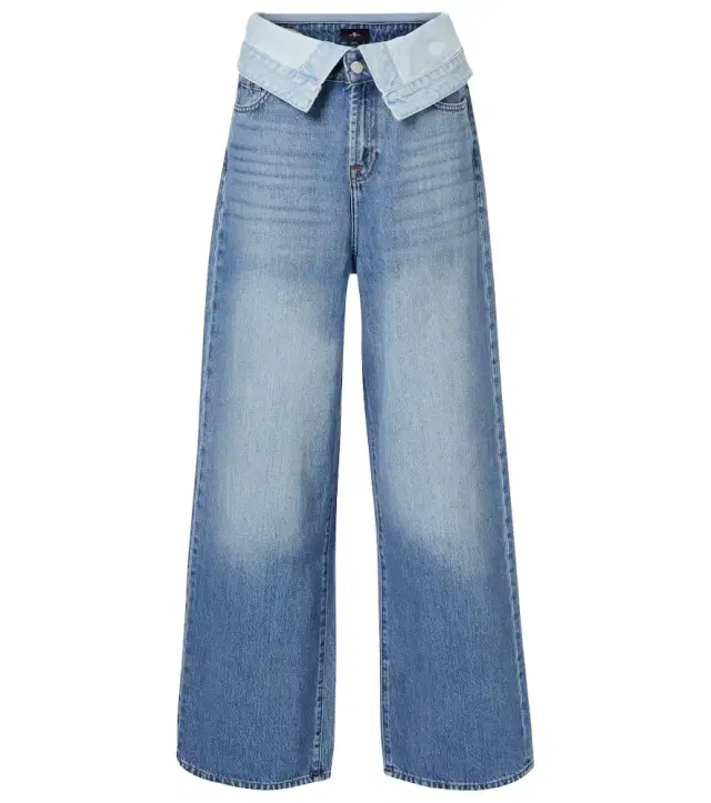 Double Layer Slouchy wide-leg jeans
