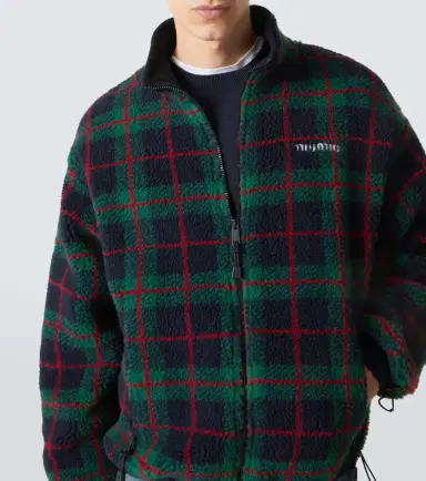 Miu Miu Checked teddy jacket | Thumbnail 2 Miu Miu Checked teddy jacket | Thumbnail 2