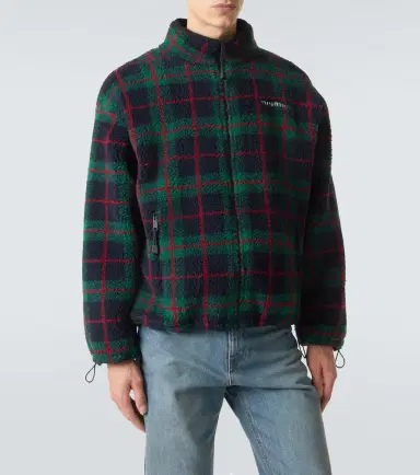 Miu Miu Checked teddy jacket | Thumbnail 3 Miu Miu Checked teddy jacket | Thumbnail 3