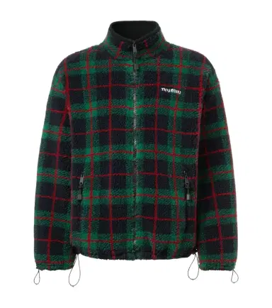 Miu Miu Checked teddy jacket | Thumbnail 1 Miu Miu Checked teddy jacket | Thumbnail 1