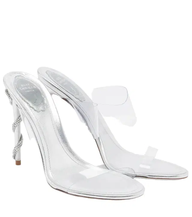 Celebrity crystal-embellished PVC sandals