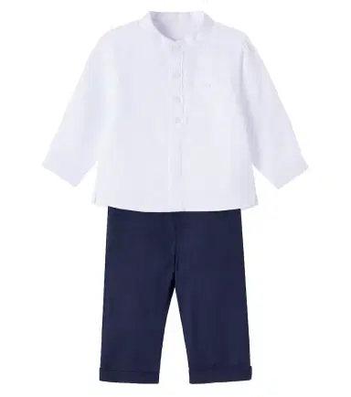 Tartine et Chocolat Baby linen shirt and pants set | Thumbnail 1