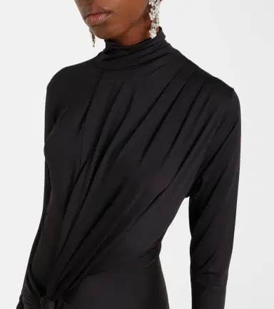 Victoria Beckham Gathered turtleneck midi dress | Thumbnail 2 Victoria Beckham Gathered turtleneck midi dress | Thumbnail 2