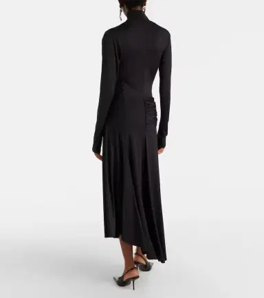 Victoria Beckham Gathered turtleneck midi dress | Thumbnail 6 Victoria Beckham Gathered turtleneck midi dress | Thumbnail 6