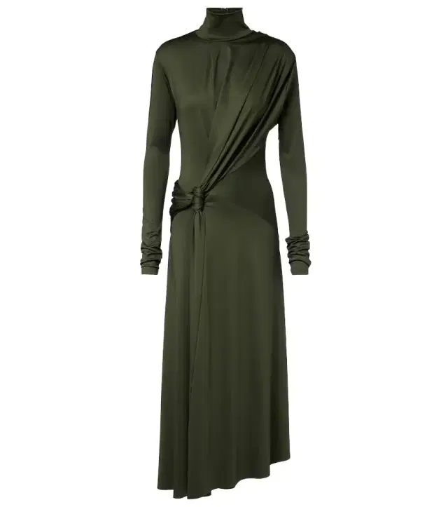 Victoria Beckham Gathered turtleneck midi dress