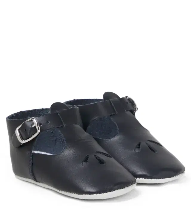 Baby leather booties