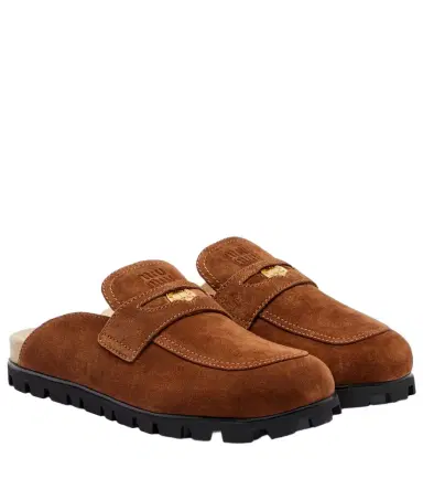 Miu Miu Oliva suede mules | Thumbnail 1 Miu Miu Oliva suede mules | Thumbnail 1
