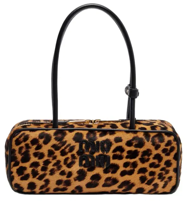 Miu Miu Leopard-print calf hair shoulder bag