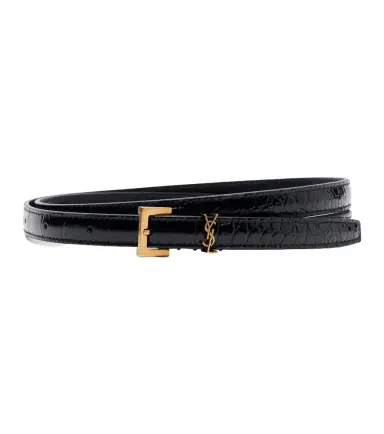Saint Laurent Cassandre croc-effect leather belt | Thumbnail 1 Saint Laurent Cassandre croc-effect leather belt | Thumbnail 1