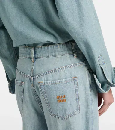 Miu Miu Chambray wide-leg jeans | Thumbnail 6