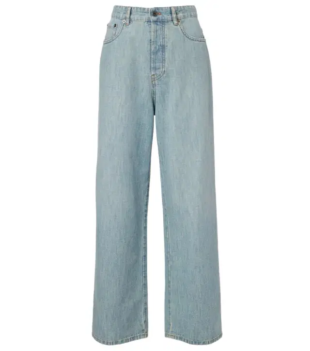 Chambray wide-leg jeans