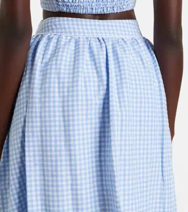 Bananhot Alba gingham cotton poplin midi skirt | Thumbnail 2