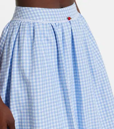 Bananhot Alba gingham cotton poplin midi skirt | Thumbnail 3