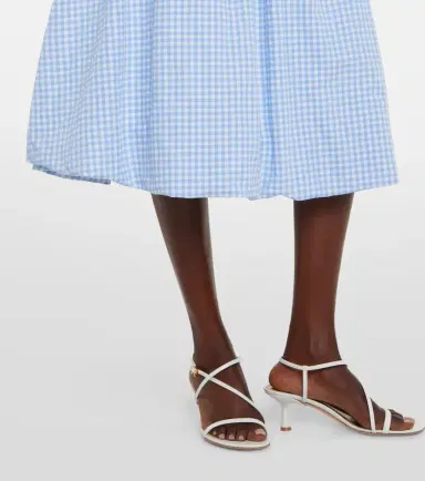 Bananhot Alba gingham cotton poplin midi skirt | Thumbnail 6