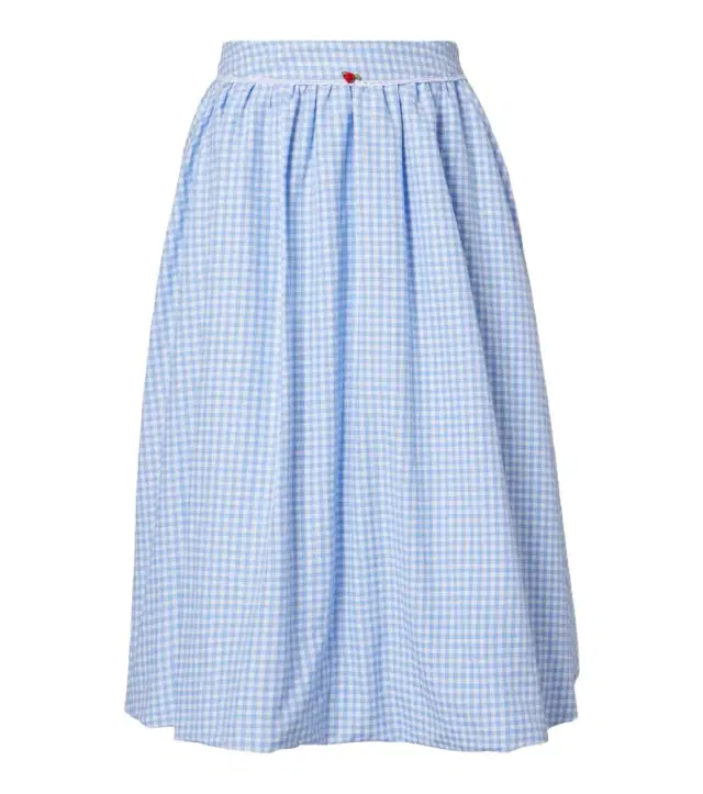 Bananhot Alba gingham cotton poplin midi skirt