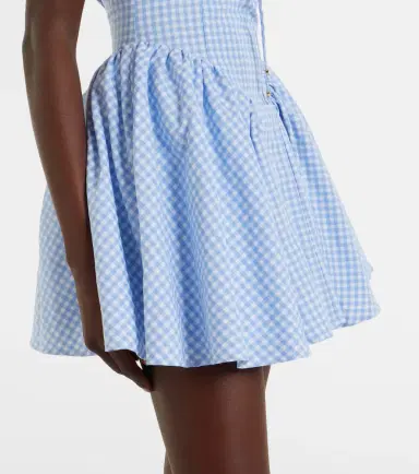 Bananhot Micaela gingham halterneck cotton minidress | Thumbnail 4