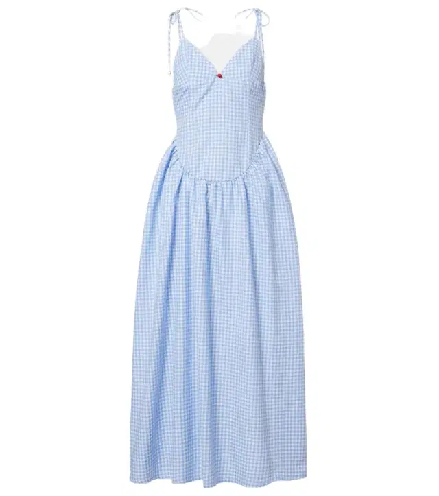Bananhot Paloma gingham cotton poplin maxi dress