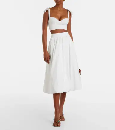 Bananhot Alba cotton poplin midi skirt | Thumbnail 4