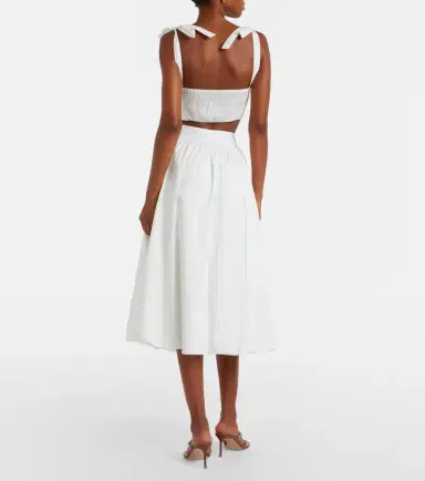 Bananhot Alba cotton poplin midi skirt | Thumbnail 5