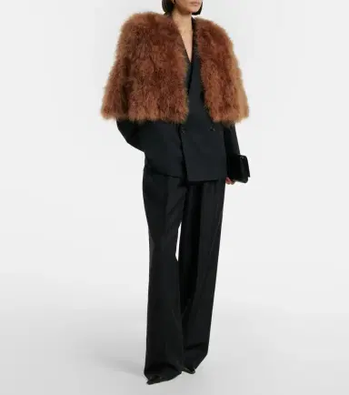 Yves Salomon Cropped feather jacket | Thumbnail 3 Yves Salomon Cropped feather jacket | Thumbnail 3