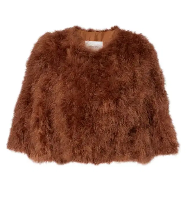 Yves Salomon Cropped feather jacket