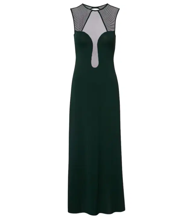 Eres Scene mesh-trimmed jersey maxi dress