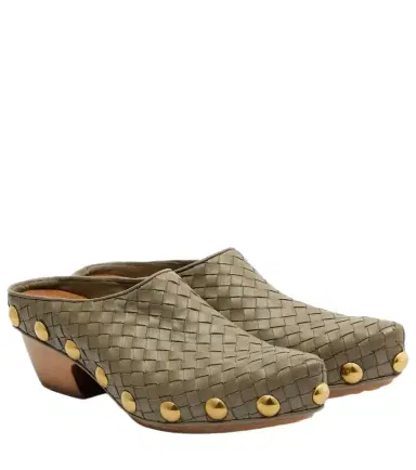 Bottega Veneta Gondola Intrecciato studded leather clogs | Thumbnail 1 Bottega Veneta Gondola Intrecciato studded leather clogs | Thumbnail 1