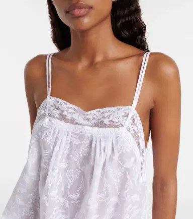 Eres Amande floral cotton-blend voile camisole | Thumbnail 5