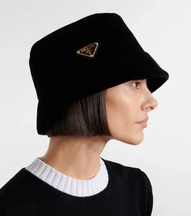 Prada Cotton velvet bucket hat | Thumbnail 4