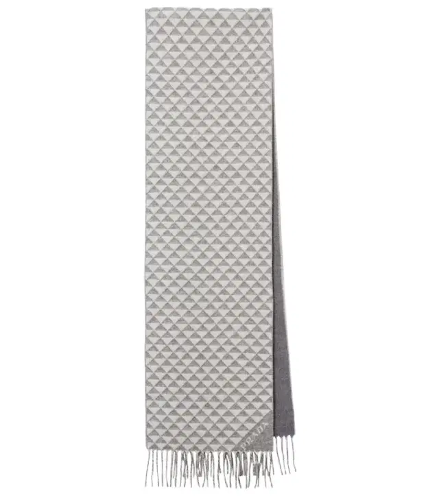 Logo wool and cashmere jacquard scarf