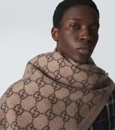 Gucci GG fringed cashmere scarf | Thumbnail 3