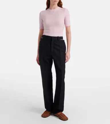 Jil Sander Cutout wool and mohair straight pants | Thumbnail 4 Jil Sander Cutout wool and mohair straight pants | Thumbnail 4