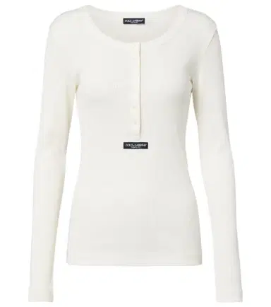 Dolce & Gabbana Ribbed cotton Henley shirt | Thumbnail 1