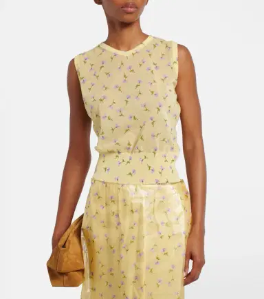 Jil Sander Floral cotton-blend top | Thumbnail 3