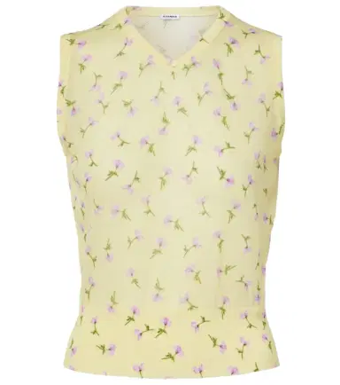 Jil Sander Floral cotton-blend top | Thumbnail 1