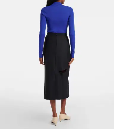 Jil Sander Cutout wool and mohair midi skirt | Thumbnail 4 Jil Sander Cutout wool and mohair midi skirt | Thumbnail 4