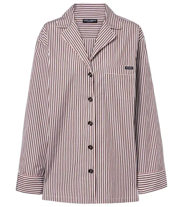 Striped cotton and silk shirt