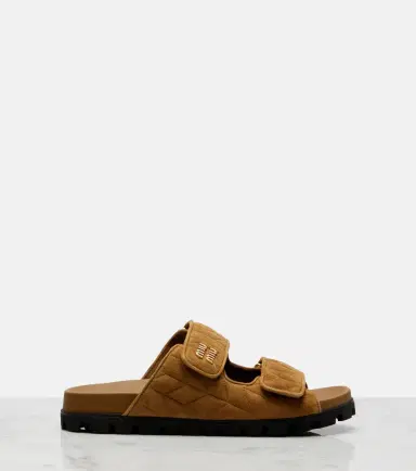 Miu Miu Quilted suede slides | Thumbnail 2 Miu Miu Quilted suede slides | Thumbnail 2