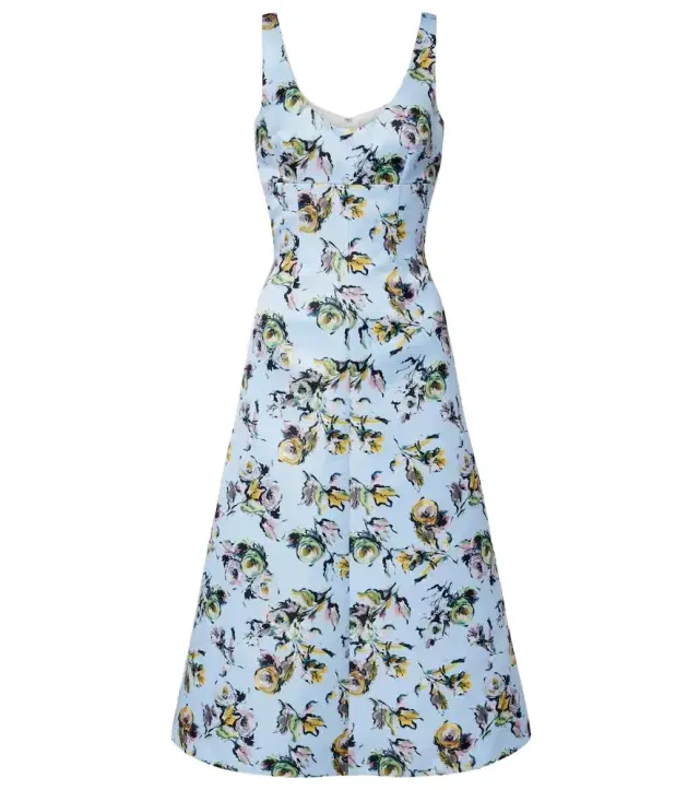 Emilia Wickstead Abella floral satin cocktail dress