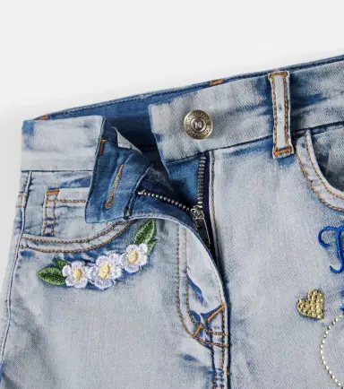 Monnalisa x Disney embroidered denim shorts | Thumbnail 3 Monnalisa x Disney embroidered denim shorts | Thumbnail 3