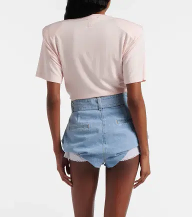 Magda Butrym Belted high-rise denim shorts | Thumbnail 2 Magda Butrym Belted high-rise denim shorts | Thumbnail 2