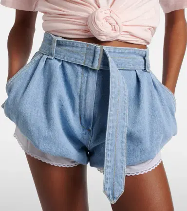 Magda Butrym Belted high-rise denim shorts | Thumbnail 3 Magda Butrym Belted high-rise denim shorts | Thumbnail 3