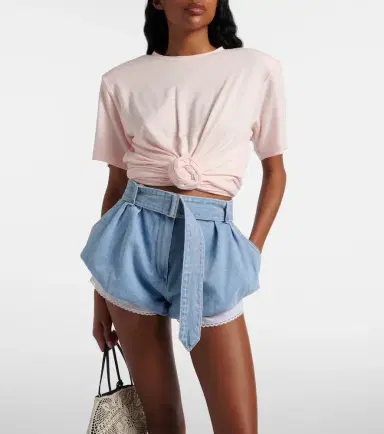 Magda Butrym Belted high-rise denim shorts | Thumbnail 4 Magda Butrym Belted high-rise denim shorts | Thumbnail 4